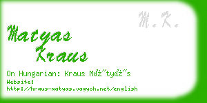 matyas kraus business card